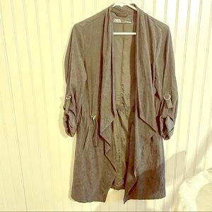 🧥Zara black drapey trench throw🧥